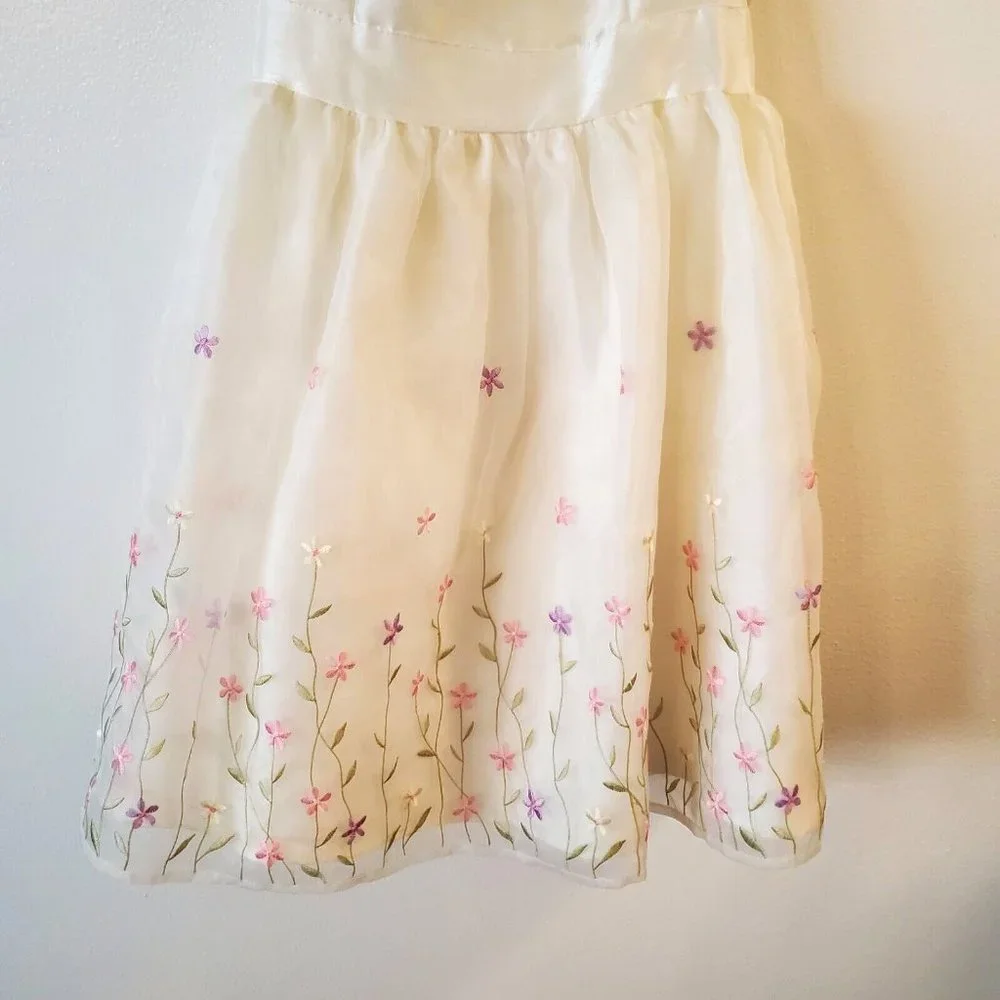Girls Ivory with Pastel Flowers Formal Dress Special Edition Size 14 NWT Sears